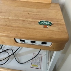 電源タップ付　天然木　レンジ台の画像
