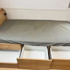 【状態良好】シングルベッド（収納付き）