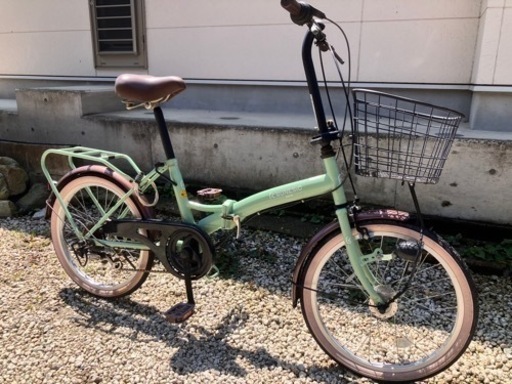 569、折りたたみ自転車20インチパステルグリーン