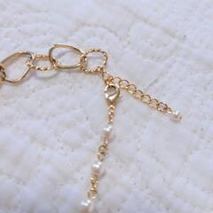 【決定】【未着用】ブレスレット ゴールド×くすみピンクの画像