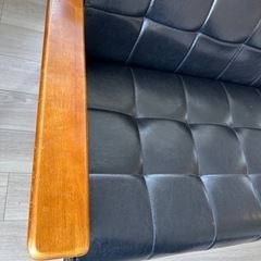 (受け渡し予定🙏)合皮製ソファ　134cm ×67cmの画像
