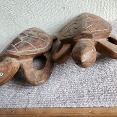 木彫り亀のペア🐢🐢