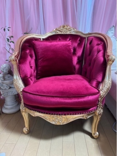 最終値下げ8/11まで　アンティーク　イタリー　ソファ　椅子　Sophia ソフィア　ロココ調　イタリア家具　姫