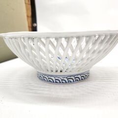 有田焼 琴峰 菓子鉢 籠目透し 染付 牡丹画 札幌市 平岸店の画像