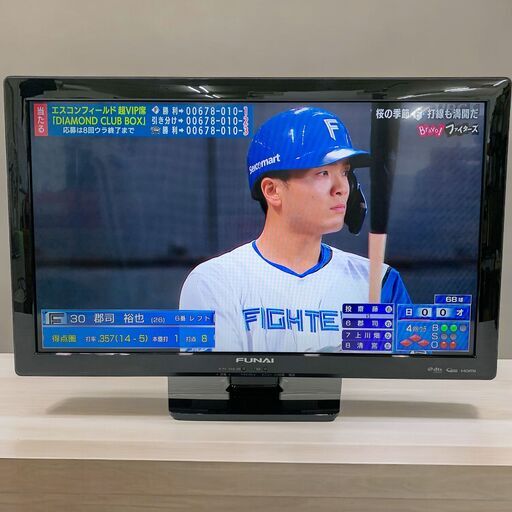 24C251_ジ5 FUNAI フナイ ハイビジョン液晶テレビ FL-24HB2000 24V 24型 2017年製 中古【来店引取り歓迎】