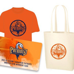 山口ペイトリオッツ（現パッツファイブ）のTシャツとトートバッグの画像