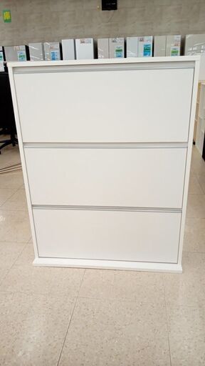 ★ジモティ割あり★ 永野家具工業(株) シューズボックス 白 H116×D18×W90 クリーニング済み TJ5578