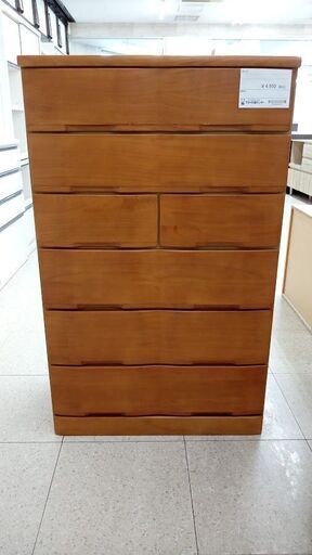 ★ジモティ割あり★ 関家具株式会社 タンス ナチュラル H130.4×D42×W80 クリーニング済み TJ5582