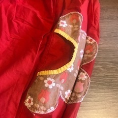 ラップ風　リバーシブル　ワンピース　 ポケット花柄　サイズ８の画像