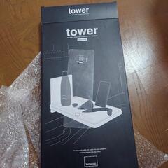 山崎実業 tower  バスルーム フィルム 折り畳み 棚  黒の画像