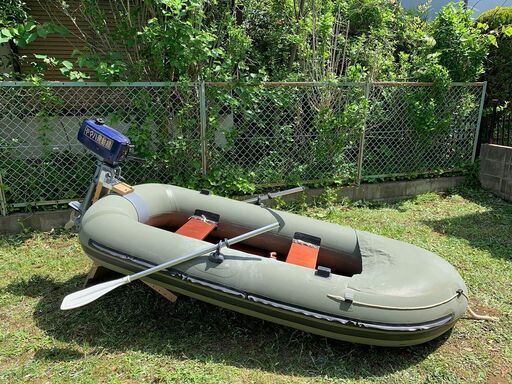 オカモト　ゴムボート　2.5m  2人乗り　+　ヤマハ2馬力（1.8ps）船外機