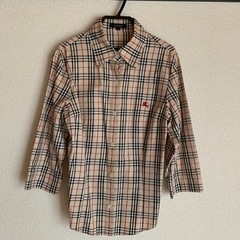 BURBERRYレディースチェック七分袖シャツ