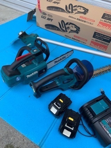 マキタ　草刈機　チェンソー　バリカン　セット　お庭セット電動チェンソー　　小倉南区　北九州　おまとめ　電動草刈機　　MUR185SD 