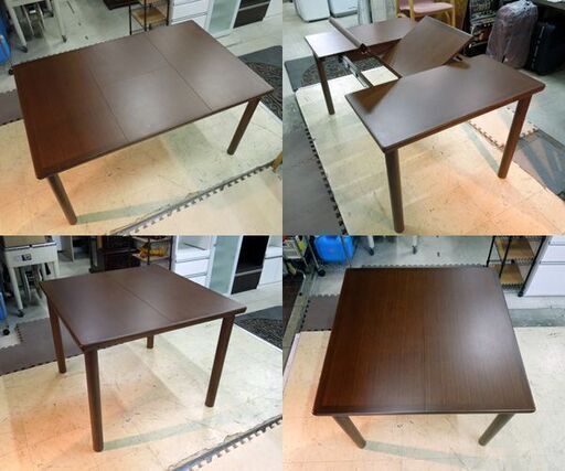 ② 旭川家具 カンディハウス 伸長式 ダイニングテーブル EXテーブル 2～4人掛け ブラウン系 丸脚 CONDE HOUSE 札幌市