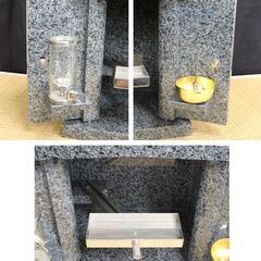 ≪U737-ス36ジ≫【在庫品】物置台 墓前用 観音扉 御影石 幅33㎝ 奥行20㎝ 高さ29.2㎝ 約22㎏ 仏具/供物台/香炉皿/りん/燭台の画像