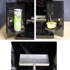 ≪U739-ス31ジ≫【在庫品】物置台 墓前用 観音扉 黒御影石 幅33㎝ 奥行21.2㎝ 高さ29.7㎝ 約24㎏ 仏具/収納台/供物台/りんの画像