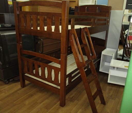 R209 天然木 二段ベッド、120Kg 荷重 幅104 Used・綺麗