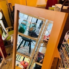 《売約済》【池上店】無印　無印良品　MUJI 木製　ミラー　姿見　スタンドミラー　鏡　メープル　メイプル　廃番　希少の画像