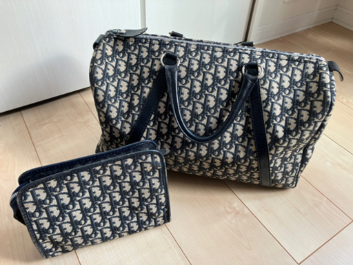 【2点セット】Christian Dior クリスチャンディオール トロッター柄 ボストン バッグ ポーチ　セット