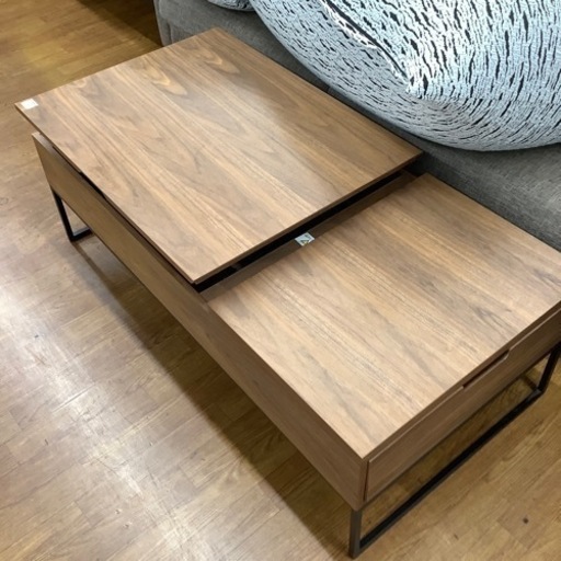 ローテーブル　ニトリ　昇降　ウォルナット　ヒバリ　ライトブラウン