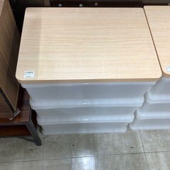 ３段ウッドトップチェスト　ナチュラル×ホワイト