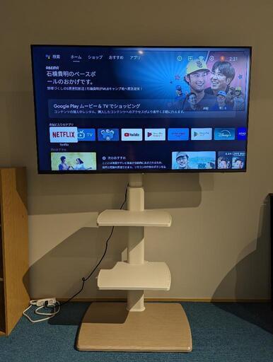 50V型 4Kチューナーレステレビ＋テレビ台