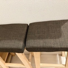 バンビ 木製ハイスツール ブラウン　2脚セットの画像