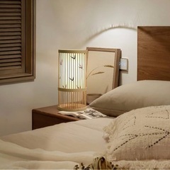 【新品未使用】サイドランプ　スタンドライト　間接照明　和風　竹製　の画像