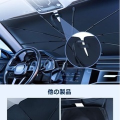 【2024 二つの開き口】 サンシェード 車 フロント 傘式 車用サンシェード 日除け フロントサンシェード 車用傘式サンシェード 折り畳み式 車用サンシェード 断熱 遮光 遮熱, uvカット 紫外線遮蔽 暑さ対策 頑丈 露先保護カバー 擦り傷防止 取付簡単 車中泊 仮眠 収納ポーチ付き 65*125の画像