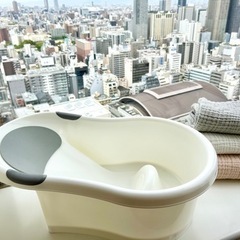 【商談中】ベビーバス&イブル新生児バスタオル3色