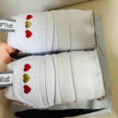 FILA 24.5cm フィラ DISRUPTOR II WEDGE HEART ディスラプター ウェッジ ハート WHITE/PINK ホワイト/ピンク スニーカー シューズ　の画像