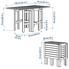 IKEA 折りたたみテーブルとイス2脚セット APPLARO エップラロー の画像