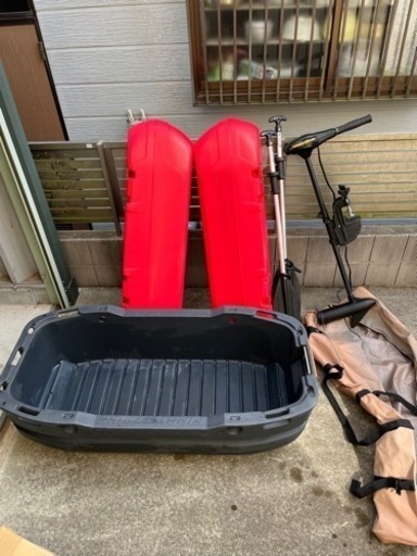 フロートボートとハンドエレキセットパドル2本付き