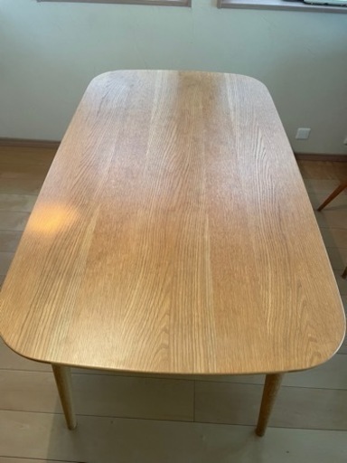 無印良品 オーク材 楕円 ダイニングテーブル 140cm＊80cm 丸脚 特注品