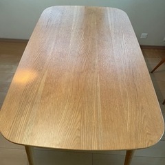 無印良品 オーク材 楕円 ダイニングテーブル 140cm＊80cm 丸脚 特注品