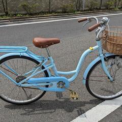 （終了）子供用自転車　DAIWA ガールズサイクル　シルバーリング　キュート　5年使用の画像