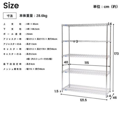 【受付終了】163.16,000円 大型パワーラックα 5段　L120W コーナンで購入 システムラック パワーラック キャスター 棚