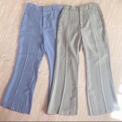 ☆GU スリットフレアパンツ　3本セットの画像
