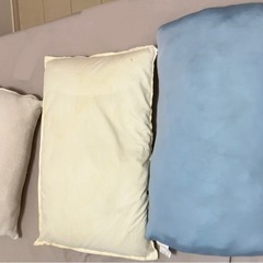 寝具 枕三種 ニトリ クッション ミニ枕 Nクール 白 青 夏