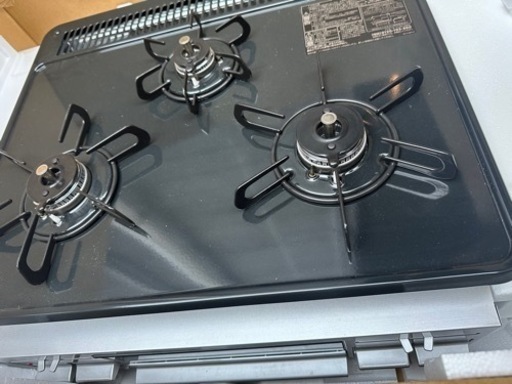 未使用パロマ ビルトインコンロ PKD-N36S-12A13A 【都市ガス用】60cm幅ホーロートップ スタンダード 水なし片面焼グリル 3口ガスコンロ グレー