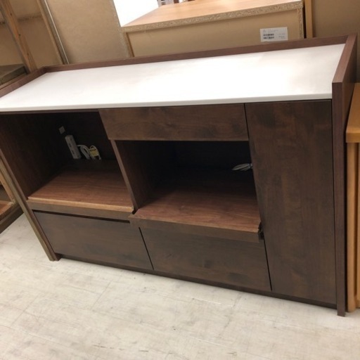 キッチンカウンターブラウン×ホワイト【トレファク堺福田店】