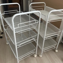 【譲ります】3段スチールラック   ホワイト   2つセット