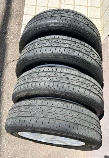 BS　ネクストリー　155/65R14　４本　2020年　白　ホイール　4H-100　14インチ　4.5J　+45　ラパン　SUZUKI