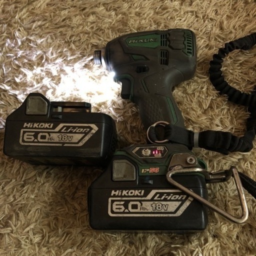 HiKOKI(ハイコーキ) 18V コードレス静音インパクトドライバー 充電式 6.0Ahリチウムイオン電池、急速充電器、予備電池、ケ