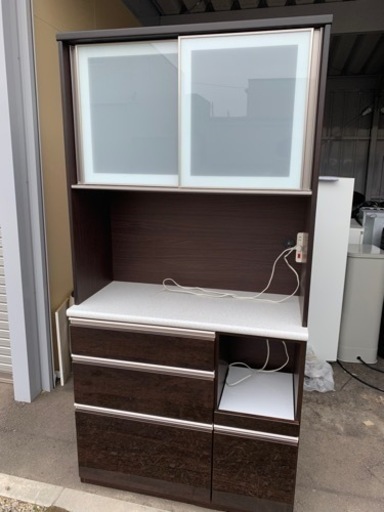 美品 ニトリ製 セパレート式 食器棚 キッチンボード140 スロークローズ