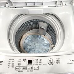 使用感少なめ 洗濯機 4.5㎏ 2022年製 アクア AQW-S4MBK ホワイト AQUA 札幌市 平岸店の画像