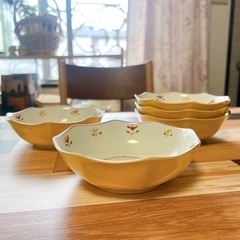 たち吉　花あわせ　煮物鉢5セット【未使用】