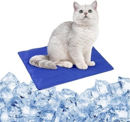 Vamcheer ペット ひんやりマット 犬 猫ひんやりマット ペット冷却マット ペット用クールマット 冷感ジェルマット ひんやりシート 夏用 冷却シート ひえひえ爽快 熱中症 暑さ対策 病予防 噛む予防 車用 座布団 水洗い可 多用途(ネイビー、S：40x50cm)