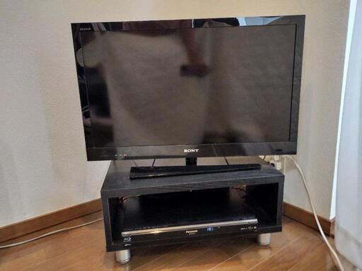 SONYテレビ、PanasonicブルーレイDVD レコーダー、テレビ台の三点セット