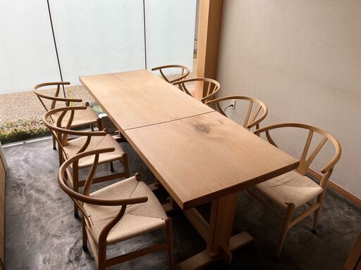 【有名割烹で使用】10人掛け一枚板
ダイニングテーブル※限定公開